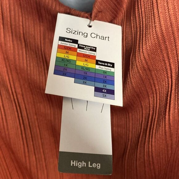 Time and Tru Women's Rusty Brick Wrap One-Piece Swimsuit with Tie Waist Size XL - Picture 5 of 8